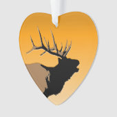 Bugling Bull Elch bei Sunset Original Wildlife Art Ornament (Vorderseite)