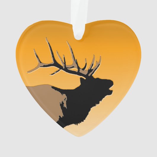 Bugling Bull Elch bei Sunset Original Wildlife Art Ornament (Rückseite)