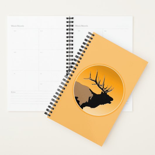 Bugling Bull Elch bei Sunset Original Wildlife Art Planer (Anzeige)