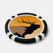 Bugling Bull Elch bei Sunset Original Wildlife Art Pokerchips (Einzeln)