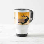 Bugling Bull Elch bei Sunset Original Wildlife Art Reisebecher (VorderseiteRechts)