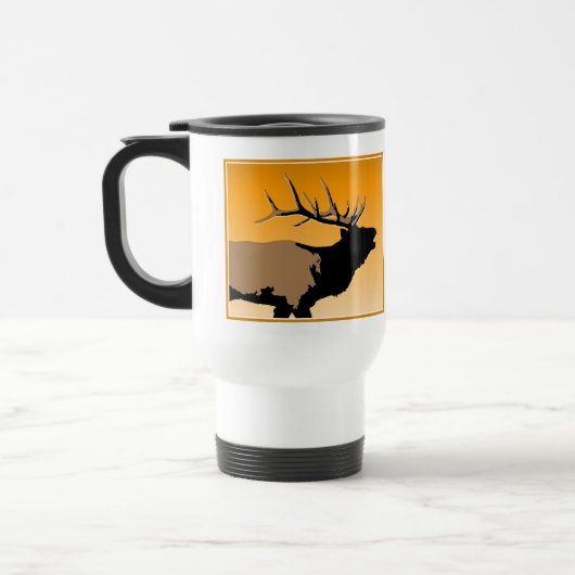 Bugling Bull Elch bei Sunset Original Wildlife Art Reisebecher (Links)