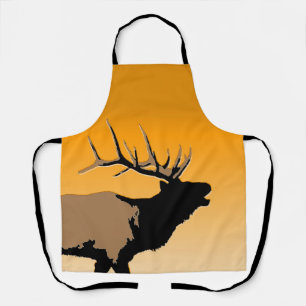Bugling Bull Elch bei Sunset Original Wildlife Art Schürze