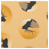Bugling Bull Elch bei Sunset Original Wildlife Art Stoff (Nahaufnahme)