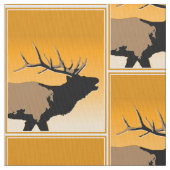Bugling Bull Elch bei Sunset Original Wildlife Art Stoff (Nahaufnahme)