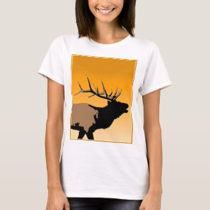 Bugling Bull Elch bei Sunset Original Wildlife Art T-Shirt