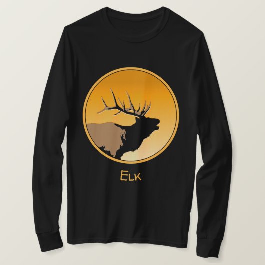 Bugling Bull Elch bei Sunset Original Wildlife Art T-Shirt (Design vorne)