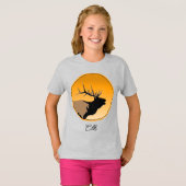 Bugling Bull Elch bei Sunset Original Wildlife Art T-Shirt (Vorne ganz)
