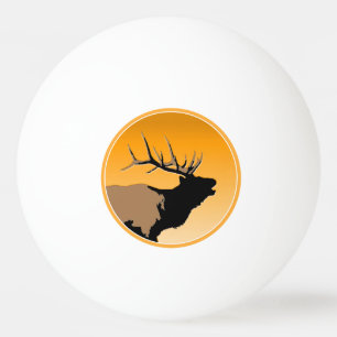 Bugling Bull Elch bei Sunset Original Wildlife Art Tischtennisball