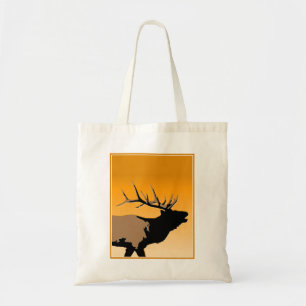 Bugling Bull Elch bei Sunset Original Wildlife Art Tragetasche