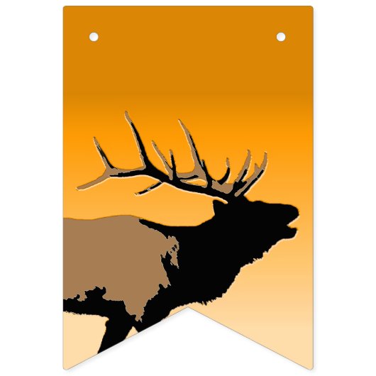 Bugling Bull Elch bei Sunset Original Wildlife Art Wimpelkette (Erste Fahne)
