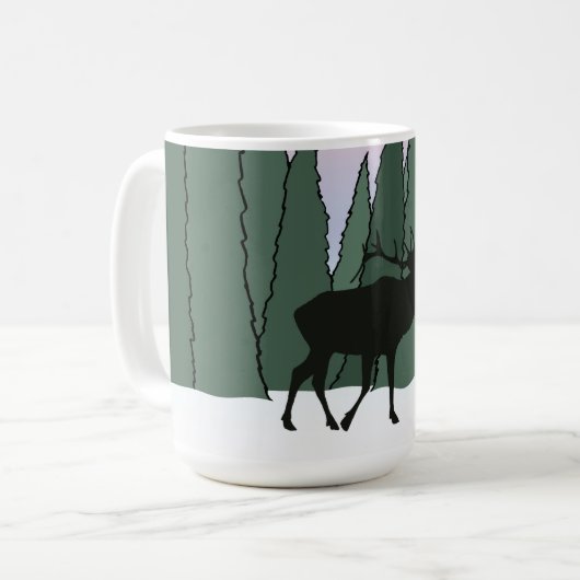 Bugling Bull Elk and Fish Bath Set Tuch Na Kaffeetasse (Vorderseite Links)