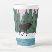 Bugling Bull Elk and Fish Bath Set Tuch Na Milchtasse (Vorderseite)