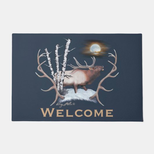 Bugling Bull Elk Doormat Fußmatte (Vorderseite)