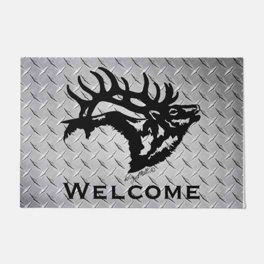 Bugling Bull Elk Doormat Fußmatte (Vorderseite)