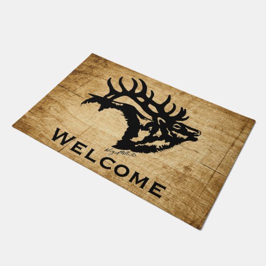Bugling Bull Elk Fußmatte (Schrägansicht)