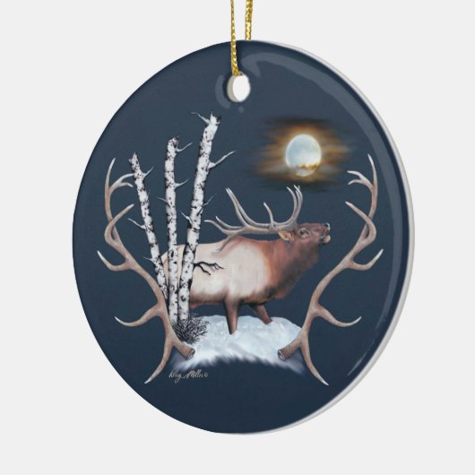 Bugling Bull Elk Keramik Ornament (Links)