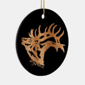 Bugling Bull Elk Keramik Ornament (Rechts)