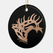Bugling Bull Elk Keramik Ornament (Links)