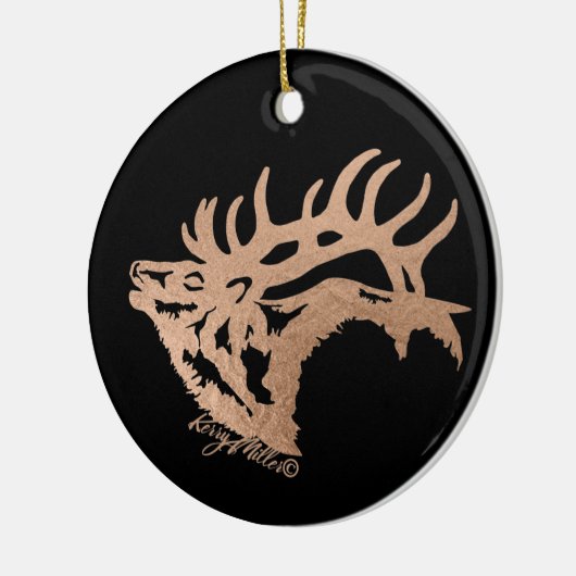 Bugling Bull Elk Keramik Ornament (Links)