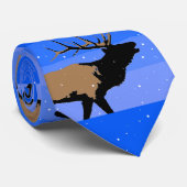 Bugling Elche im Winter - ursprüngliche Tier-Kunst Krawatte (Gerollt)