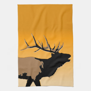 Bugling Elk at Sunset - Original Wildlife Art Küchentuch