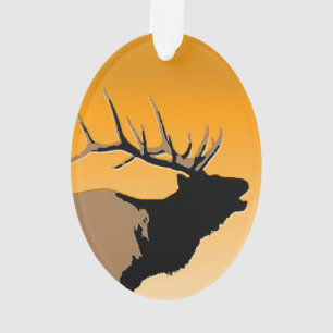 Bugling Elk at Sunset - Original Wildlife Art Ornament