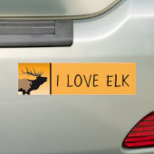Bugling Elk at Sunset - Ursprüngliche Kunst im Nat Autoaufkleber (Auf Auto)