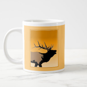 Bugling Elk at Sunset - Ursprüngliche Kunst im Nat Jumbo-Tasse