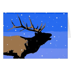Bugling Elk im Winter - Original Wildlife Art