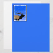 Bugling Elk im Winter - Original Wildlife Art (Vorne/Hinten)