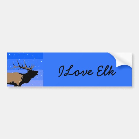 Bugling Elk im Winter - Original Wildlife Art Autoaufkleber (Vorne)