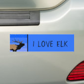 Bugling Elk im Winter - Original Wildlife Art Autoaufkleber (Auf Auto)