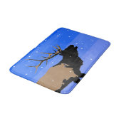 Bugling Elk im Winter - Original Wildlife Art Badematte (Schrägansicht)