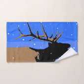 Bugling Elk im Winter - Original Wildlife Art Badhandtuch Set (Handtuch)