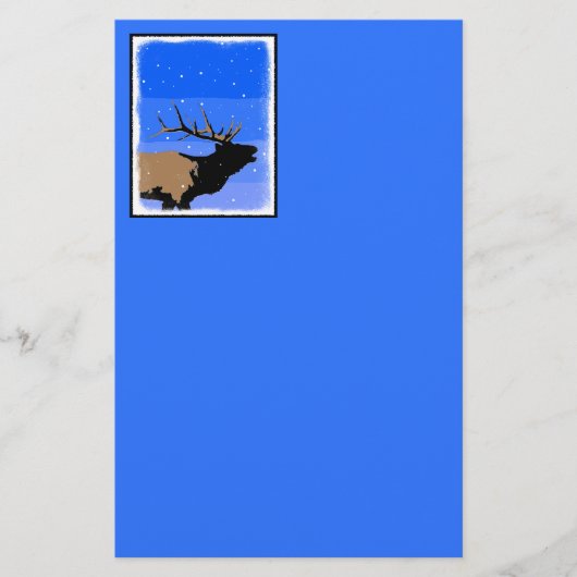Bugling Elk im Winter - Original Wildlife Art Briefpapier (Vorderseite)