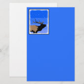 Bugling Elk im Winter - Original Wildlife Art Briefpapier (Vorne/Hinten)