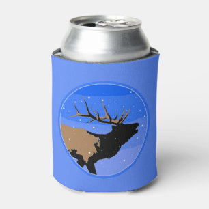 Bugling Elk im Winter - Original Wildlife Art Dosenkühler