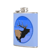 Bugling Elk im Winter - Original Wildlife Art Flachmann (Links)