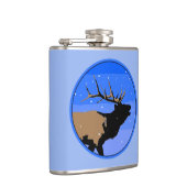 Bugling Elk im Winter - Original Wildlife Art Flachmann (Rechts)