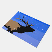 Bugling Elk im Winter - Original Wildlife Art Fußmatte (Schrägansicht)