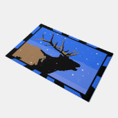 Bugling Elk im Winter - Original Wildlife Art Fußmatte (Schrägansicht)