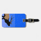 Bugling Elk im Winter - Original Wildlife Art Gepäckanhänger (Vorderseite horizontal)