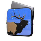 Bugling Elk im Winter - Original Wildlife Art Laptopschutzhülle (Vorderseite Links)