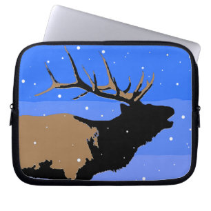 Bugling Elk im Winter - Original Wildlife Art Laptopschutzhülle