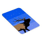 Bugling Elk im Winter - Original Wildlife Art Magnet (Rechte Seite)