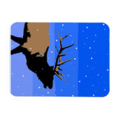 Bugling Elk im Winter - Original Wildlife Art Magnet (Horizontal)