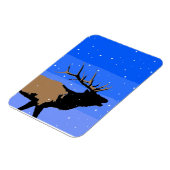 Bugling Elk im Winter - Original Wildlife Art Magnet (Linke Seite)