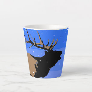 Bugling Elk im Winter - Original Wildlife Art Milchtasse