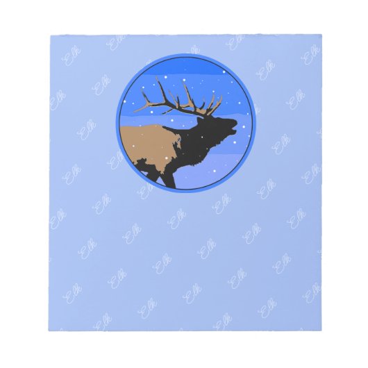 Bugling Elk im Winter - Original Wildlife Art Notizblock (Vorderseite)